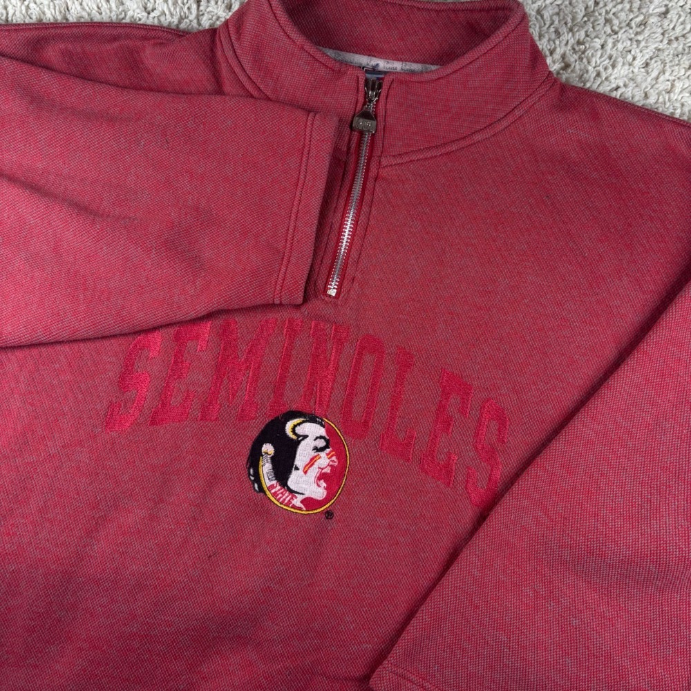 Vintage Pro‎ Player Florida State Seminoles Mens XL Red Quarter Zip Sweatshirt
